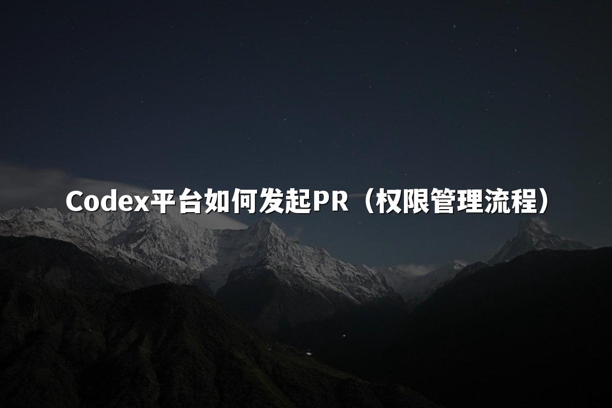 Codex平台如何发起PR（权限管理流程）