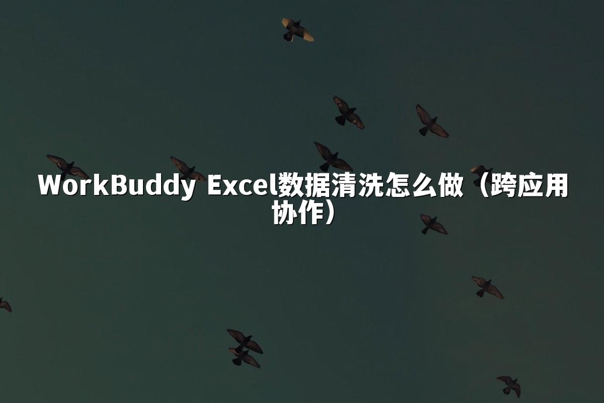 WorkBuddy Excel数据清洗怎么做（跨应用协作）