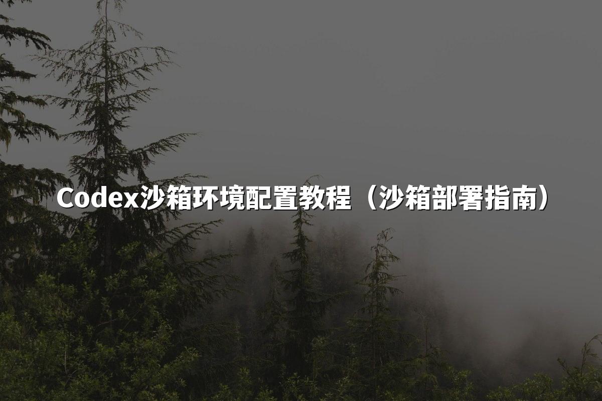 Codex沙箱环境配置教程(沙箱部署指南)