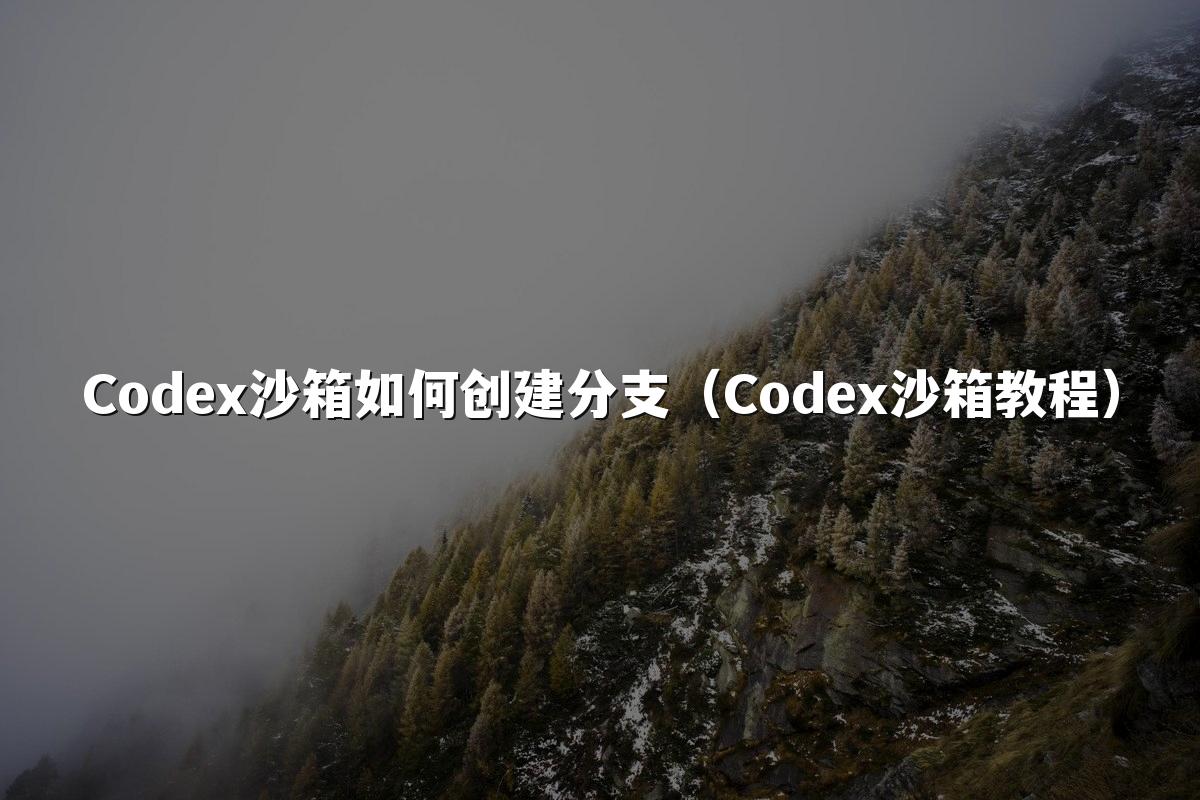 Codex沙箱如何创建分支(Codex沙箱教程)