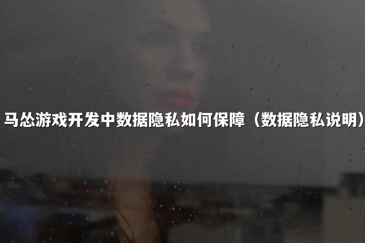 马怂游戏开发中数据隐私如何保障（数据隐私说明）