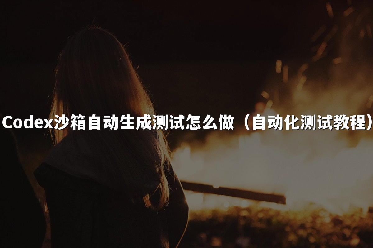 Codex沙箱自动生成测试怎么做(自动化测试教程)