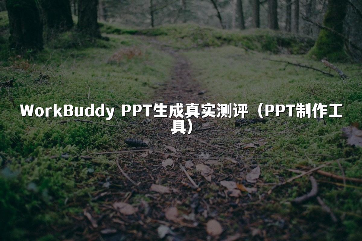 WorkBuddy PPT生成真实测评（PPT制作工具）
