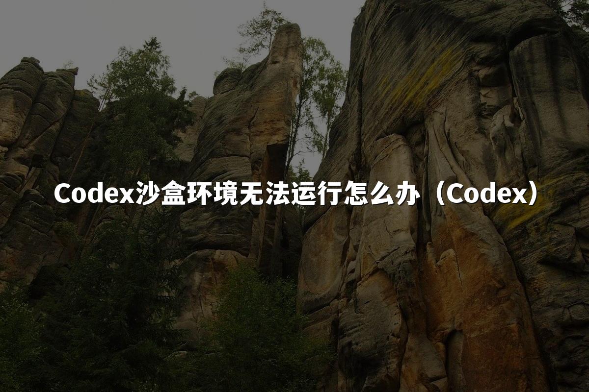 Codex沙盒环境无法运行怎么办（Codex）