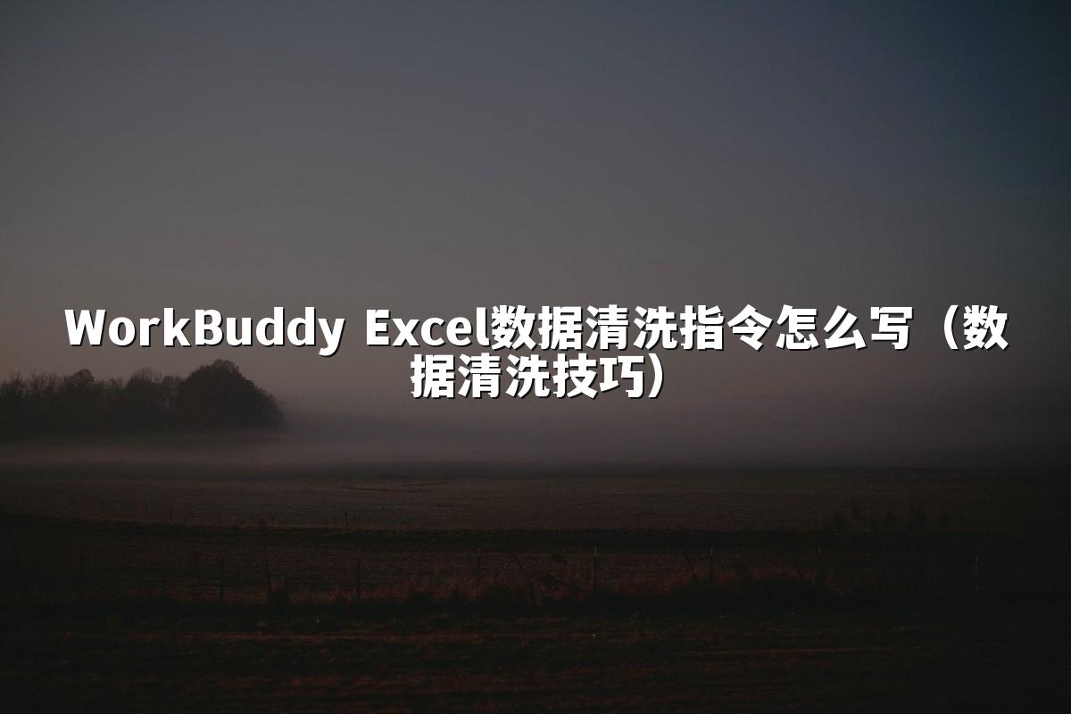 WorkBuddy Excel数据清洗指令怎么写（数据清洗技巧）