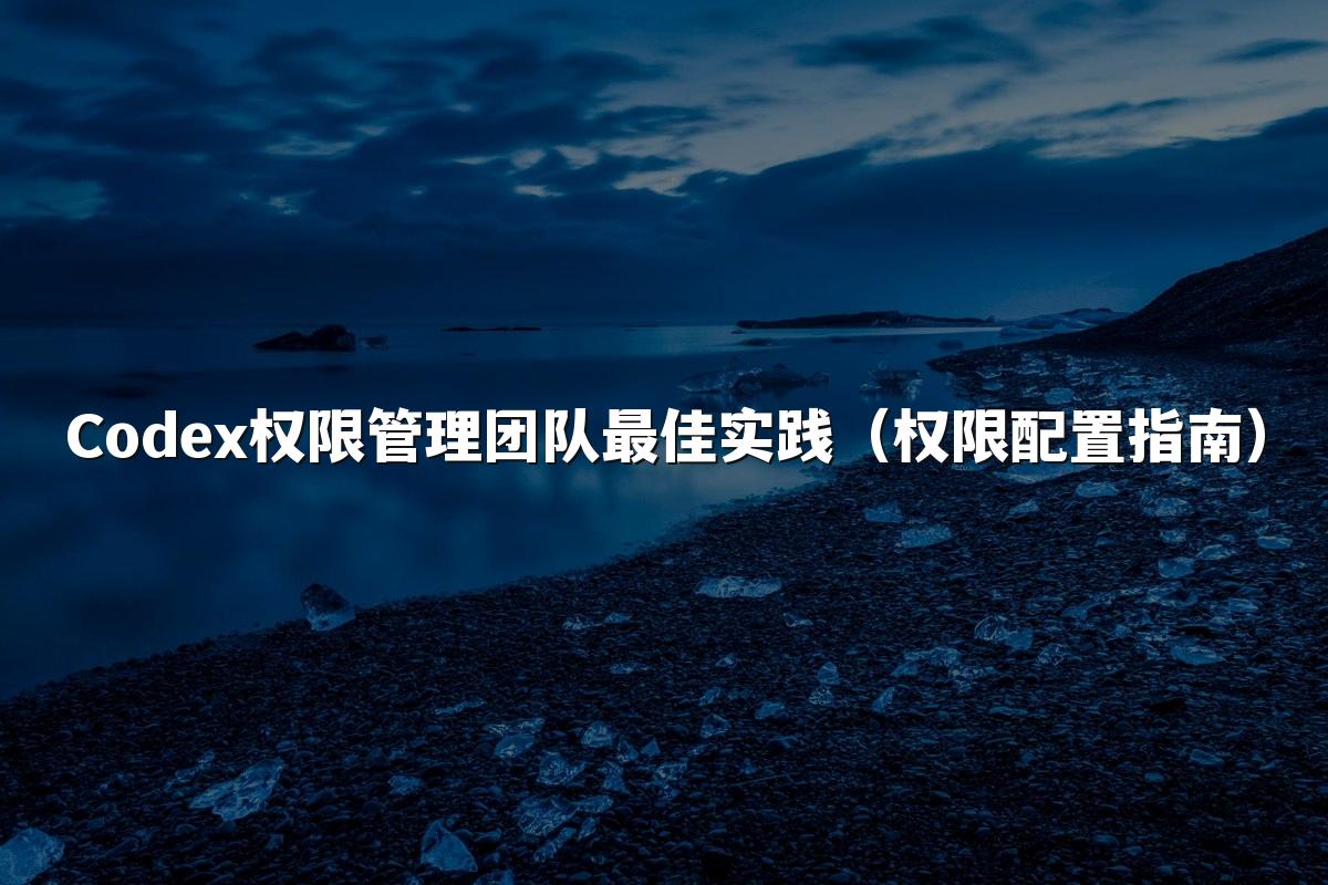 Codex权限管理团队最佳实践（权限配置指南）