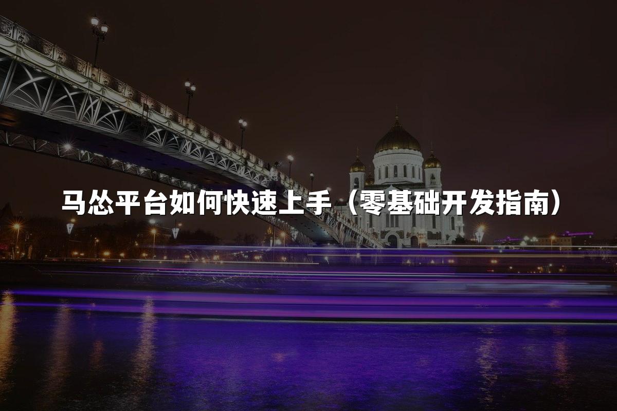 马怂平台如何快速上手（零基础开发指南）