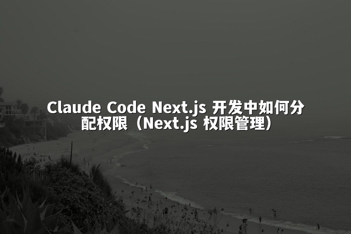 Claude Code Next.js 开发中如何分配权限(Next.js 权限管理)