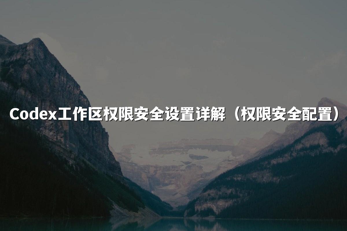 Codex工作区权限安全设置详解(权限安全配置)