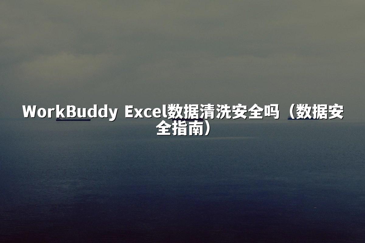WorkBuddy Excel数据清洗安全吗（数据安全指南）