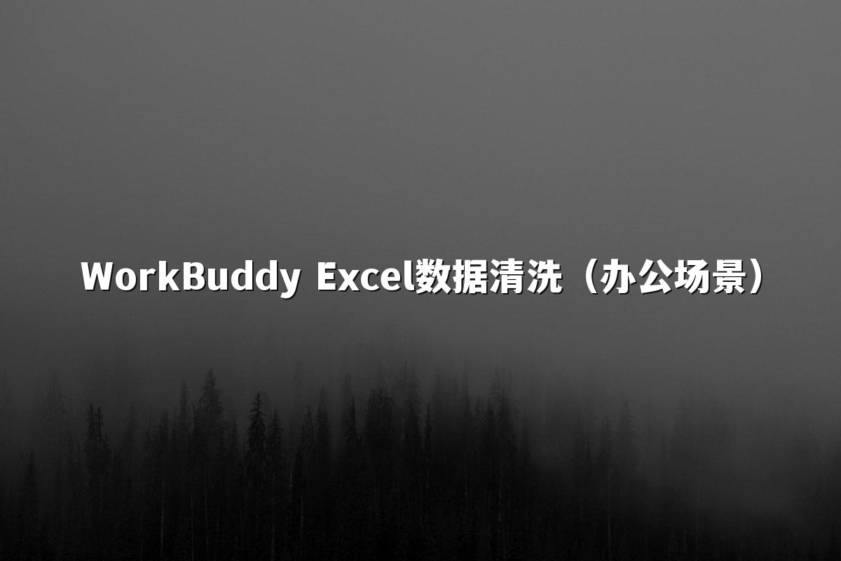 WorkBuddy Excel数据清洗（办公场景）