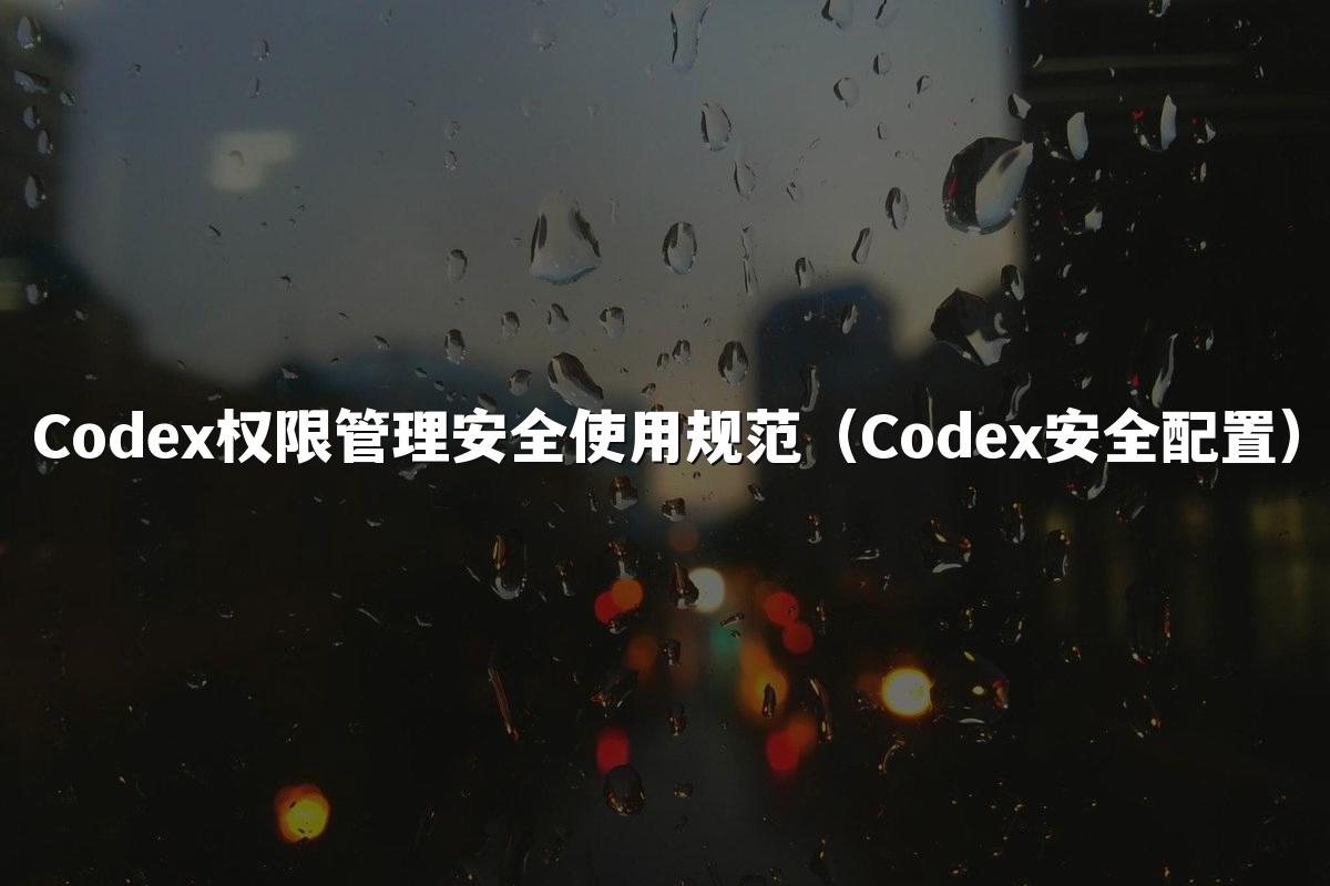 Codex权限管理安全使用规范（Codex安全配置）