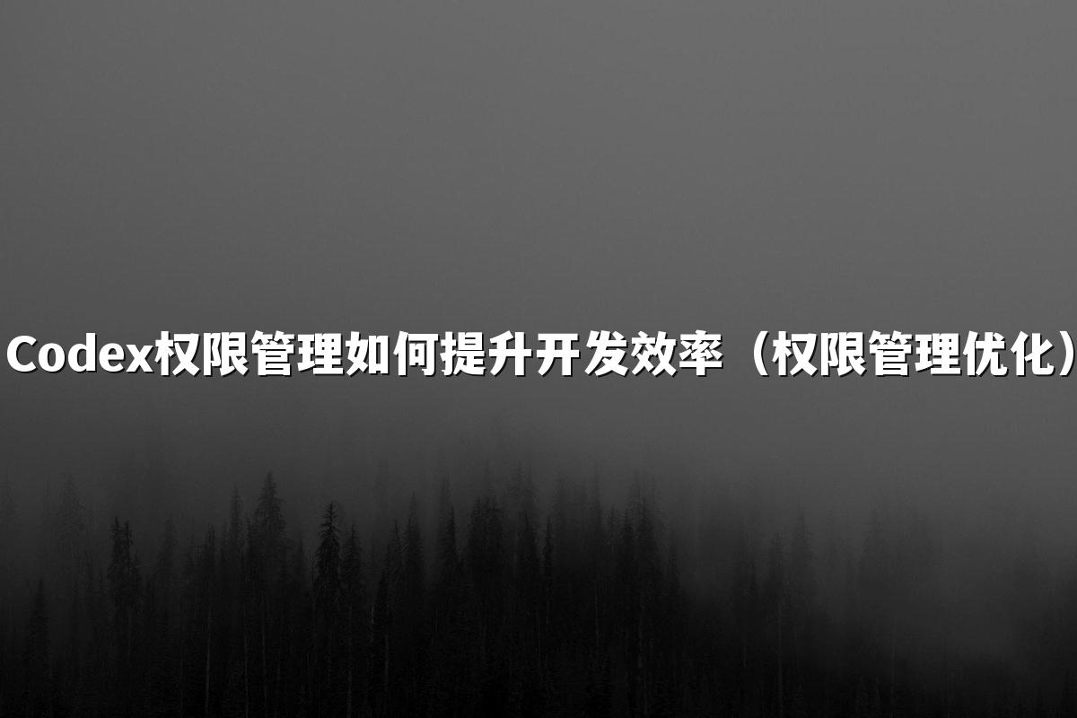 Codex权限管理如何提升开发效率（权限管理优化）