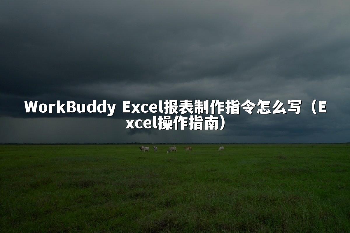 WorkBuddy Excel报表制作指令怎么写（Excel操作指南）