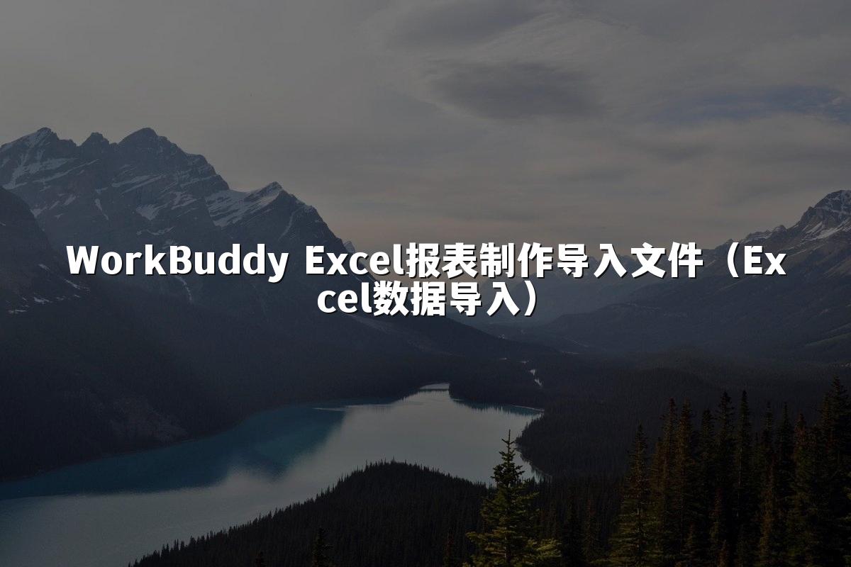 WorkBuddy Excel报表制作导入文件（Excel数据导入）