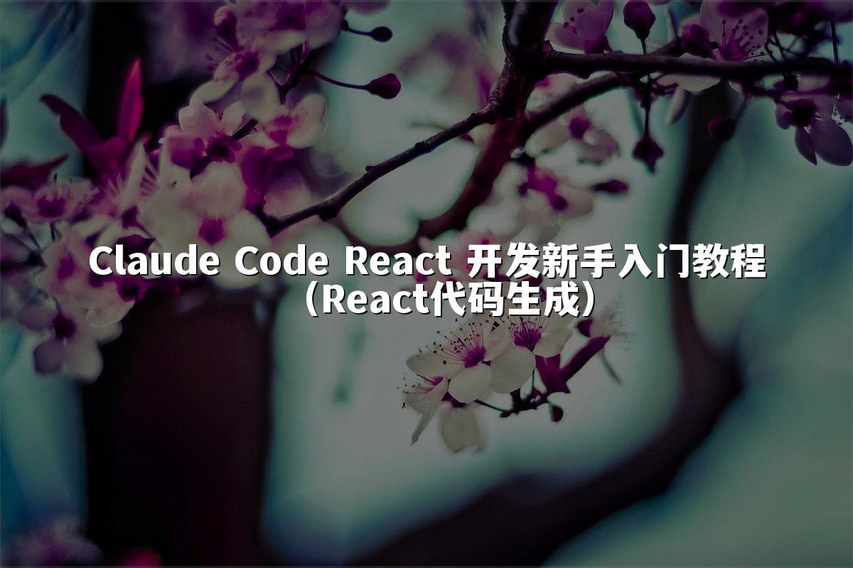 Claude Code React 开发新手入门教程(React代码生成)