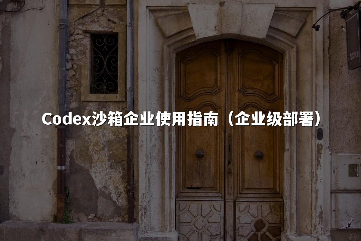 Codex沙箱企业使用指南（企业级部署）