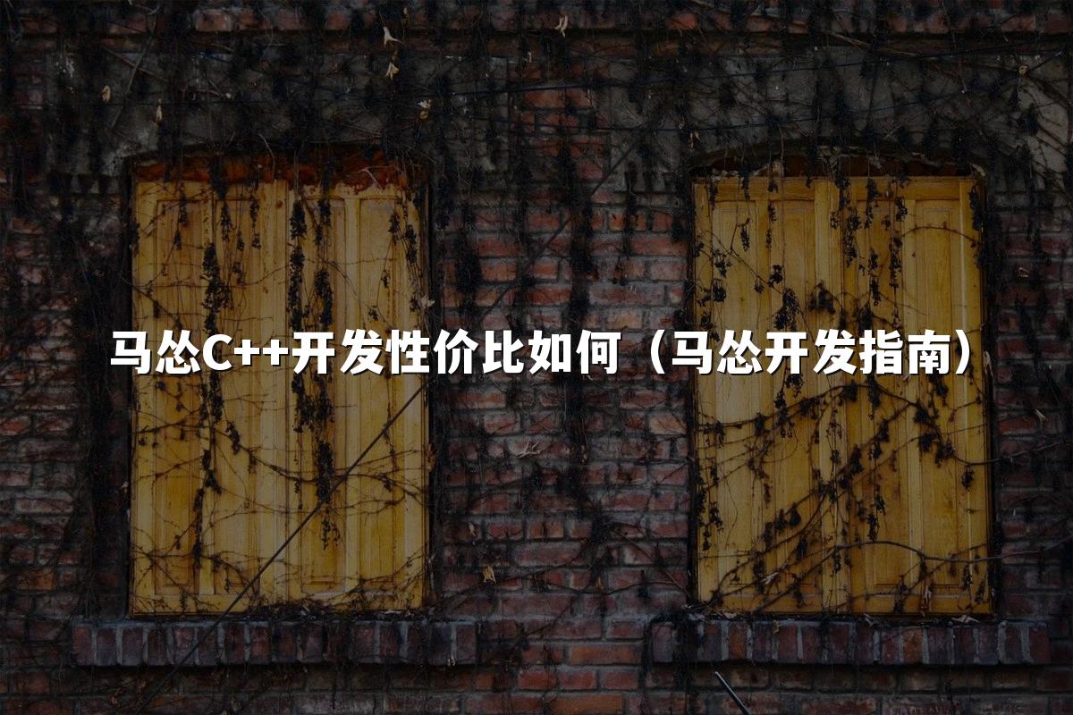 马怂C++开发性价比如何(马怂开发指南)