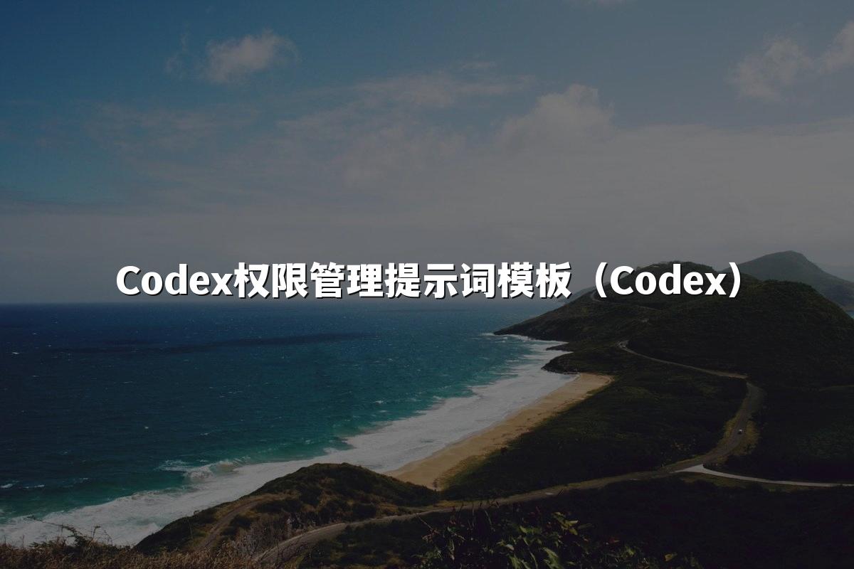 Codex权限管理提示词模板（Codex）
