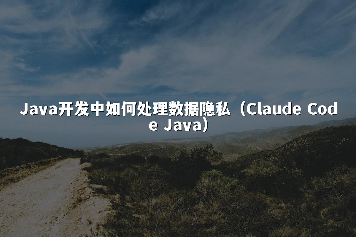 Java开发中如何处理数据隐私（Claude Code Java）