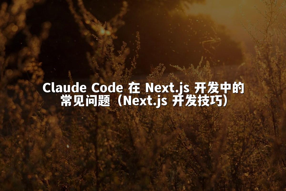 Claude Code 在 Next.js 开发中的常见问题（Next.js 开发技巧）