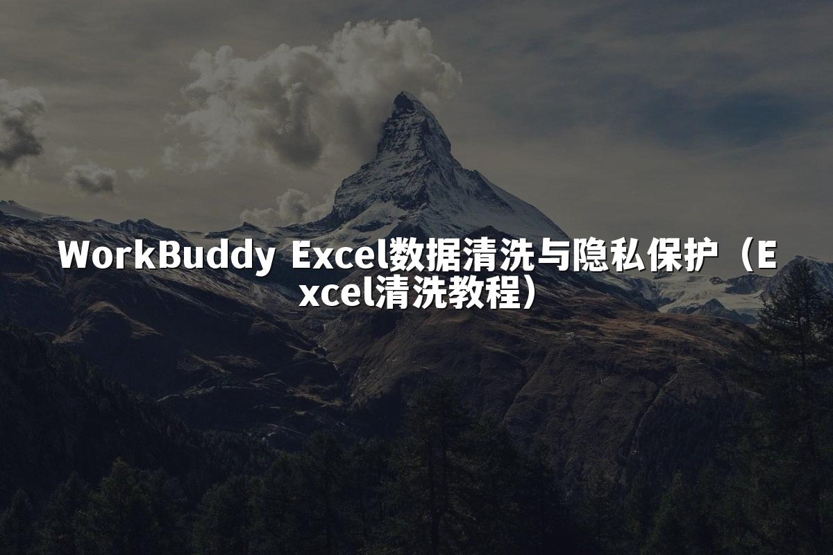 WorkBuddy Excel数据清洗与隐私保护（Excel清洗教程）