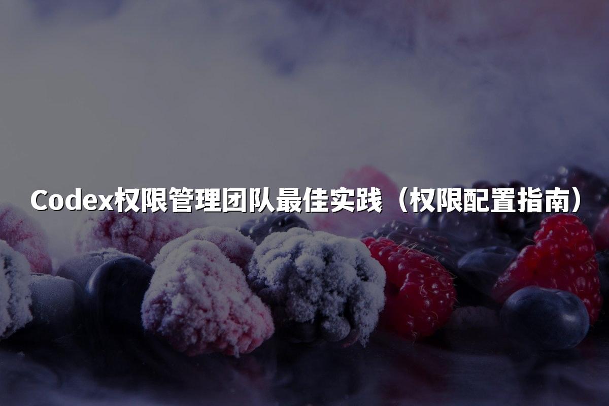 Codex权限管理团队最佳实践(权限配置指南)