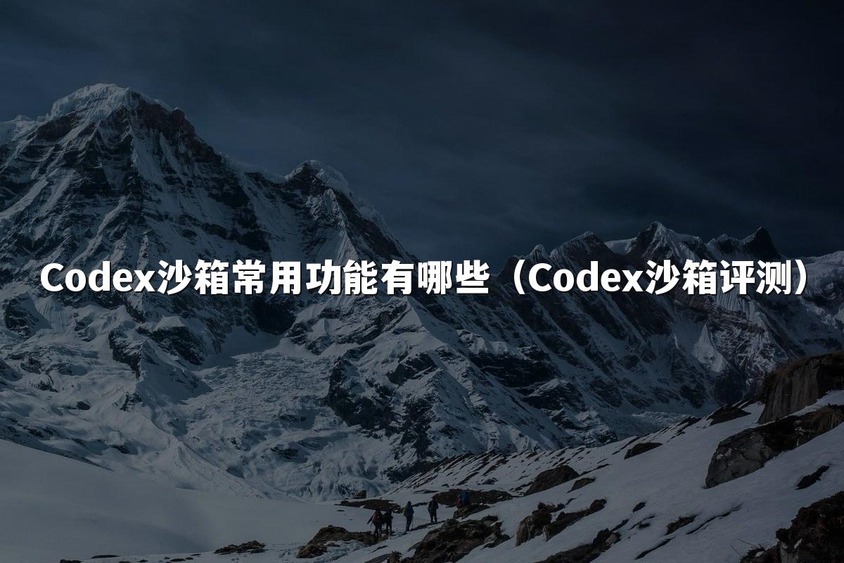 Codex沙箱常用功能有哪些（Codex沙箱评测）