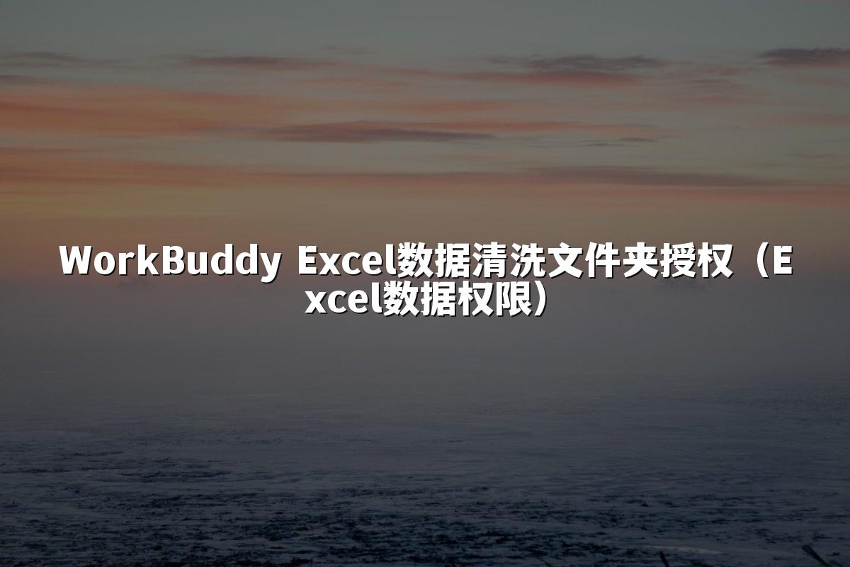 WorkBuddy Excel数据清洗文件夹授权(Excel数据权限)