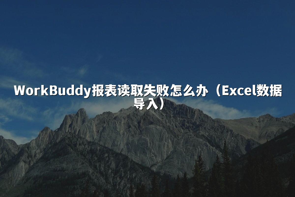 WorkBuddy报表读取失败怎么办（Excel数据导入）
