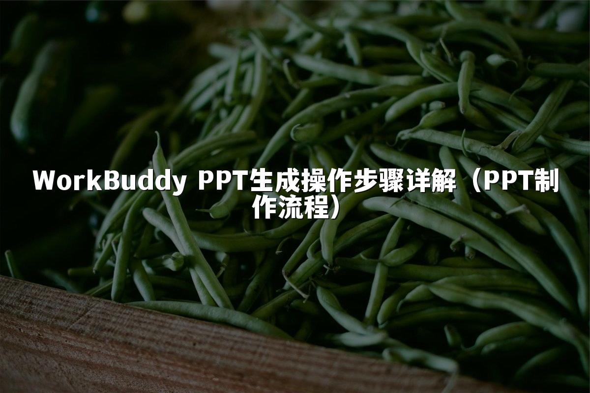 WorkBuddy PPT生成操作步骤详解(PPT制作流程)