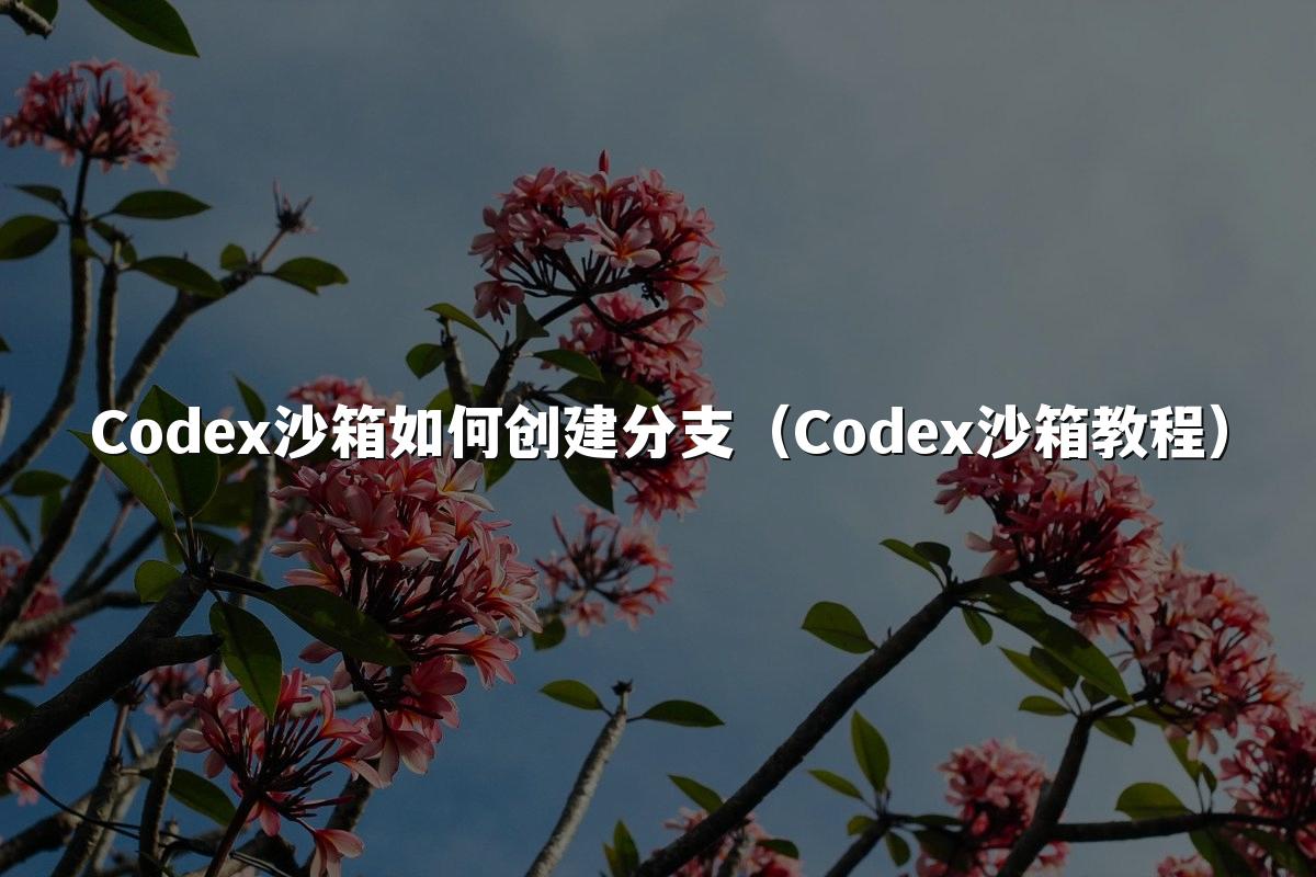 Codex沙箱如何创建分支（Codex沙箱教程）