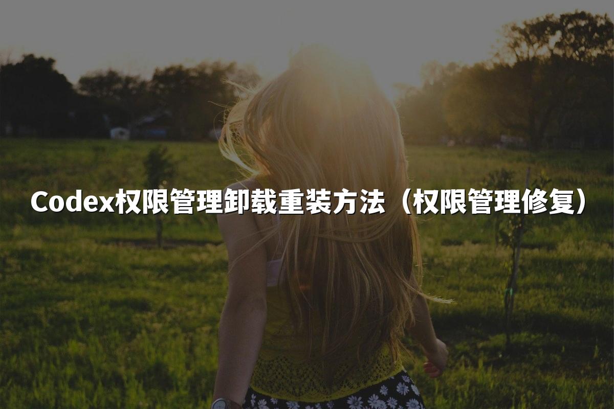 Codex权限管理卸载重装方法（权限管理修复）
