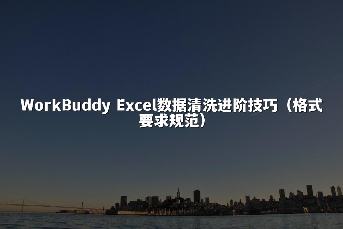 WorkBuddy Excel数据清洗进阶技巧(格式要求规范)