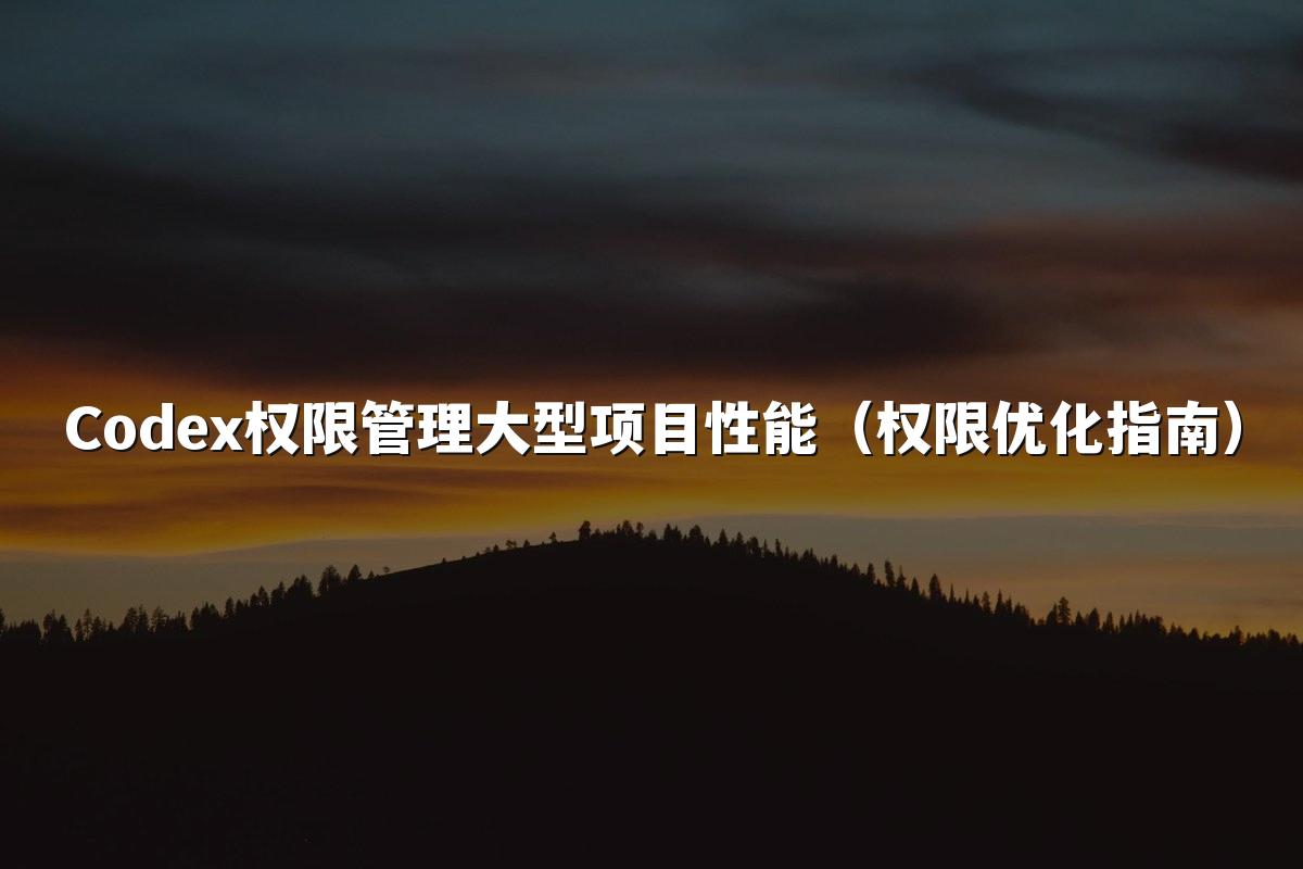 Codex权限管理大型项目性能（权限优化指南）
