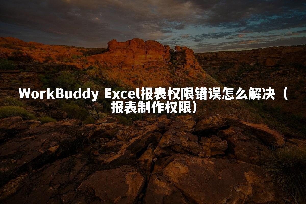 WorkBuddy Excel报表权限错误怎么解决(报表制作权限)