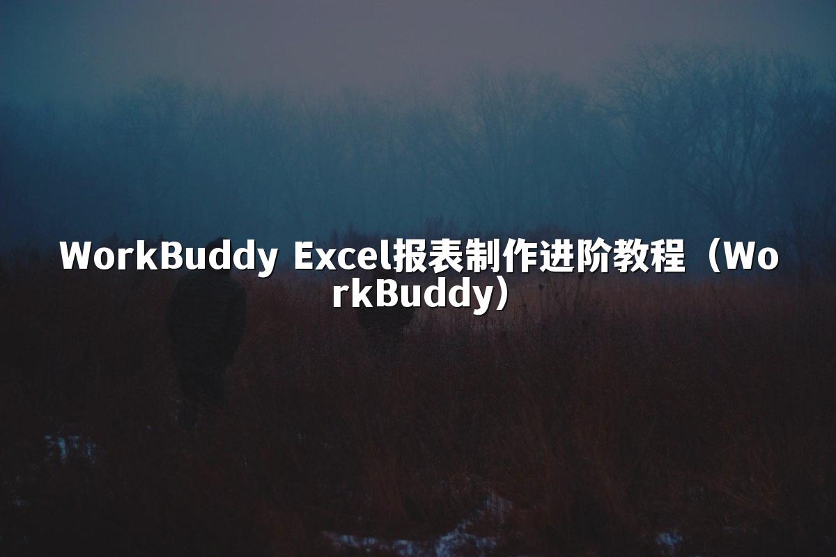 WorkBuddy Excel报表制作进阶教程(WorkBuddy)