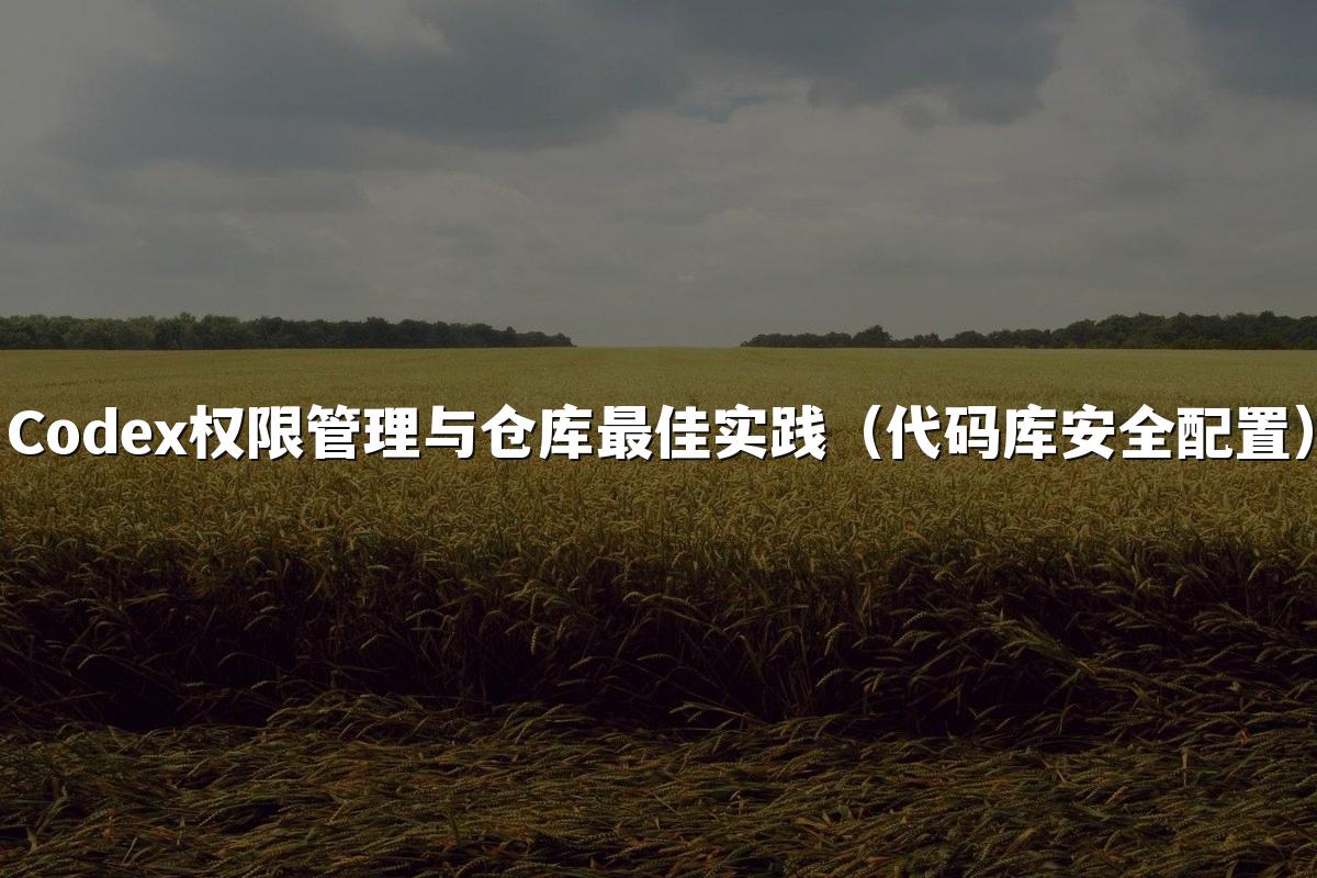 Codex权限管理与仓库最佳实践（代码库安全配置）