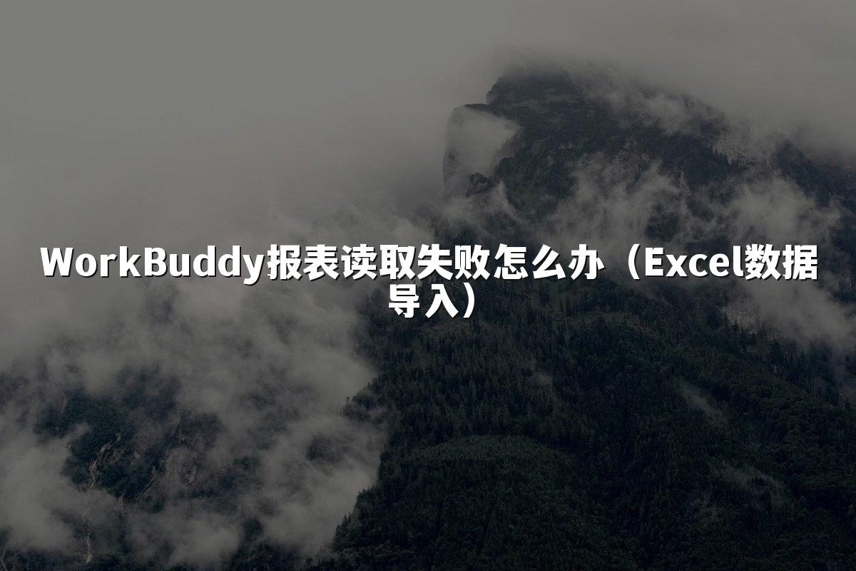 WorkBuddy报表读取失败怎么办(Excel数据导入)