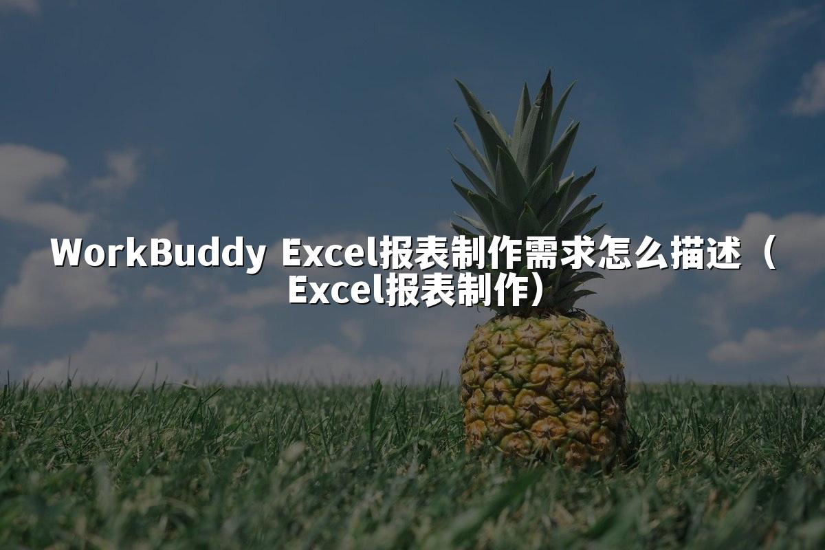 WorkBuddy Excel报表制作需求怎么描述(Excel报表制作)