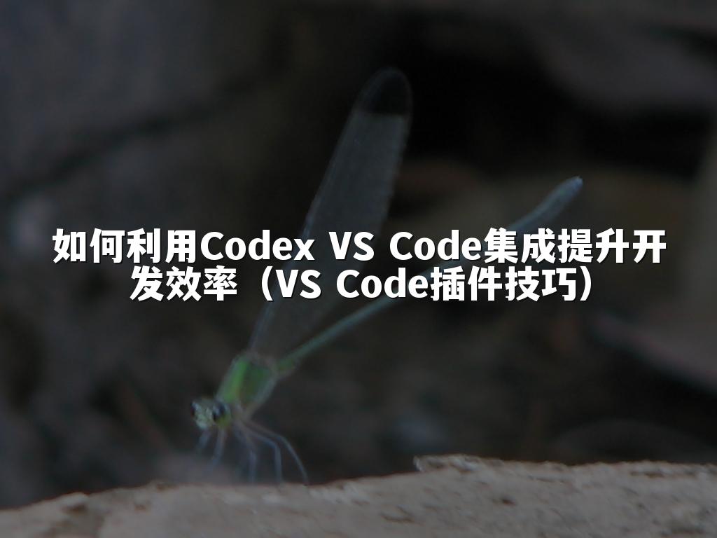 如何利用Codex VS Code集成提升开发效率(VS Code插件技巧)