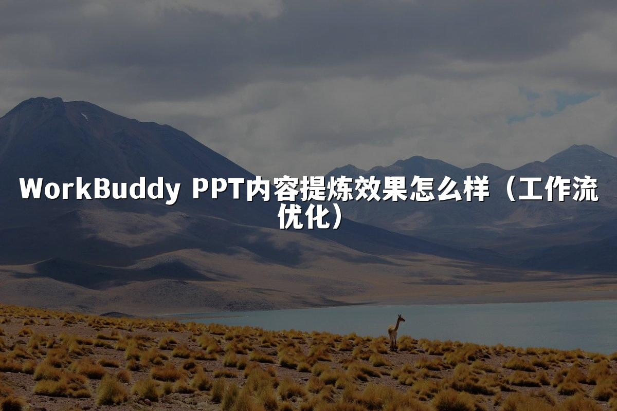 WorkBuddy PPT内容提炼效果怎么样（工作流优化）