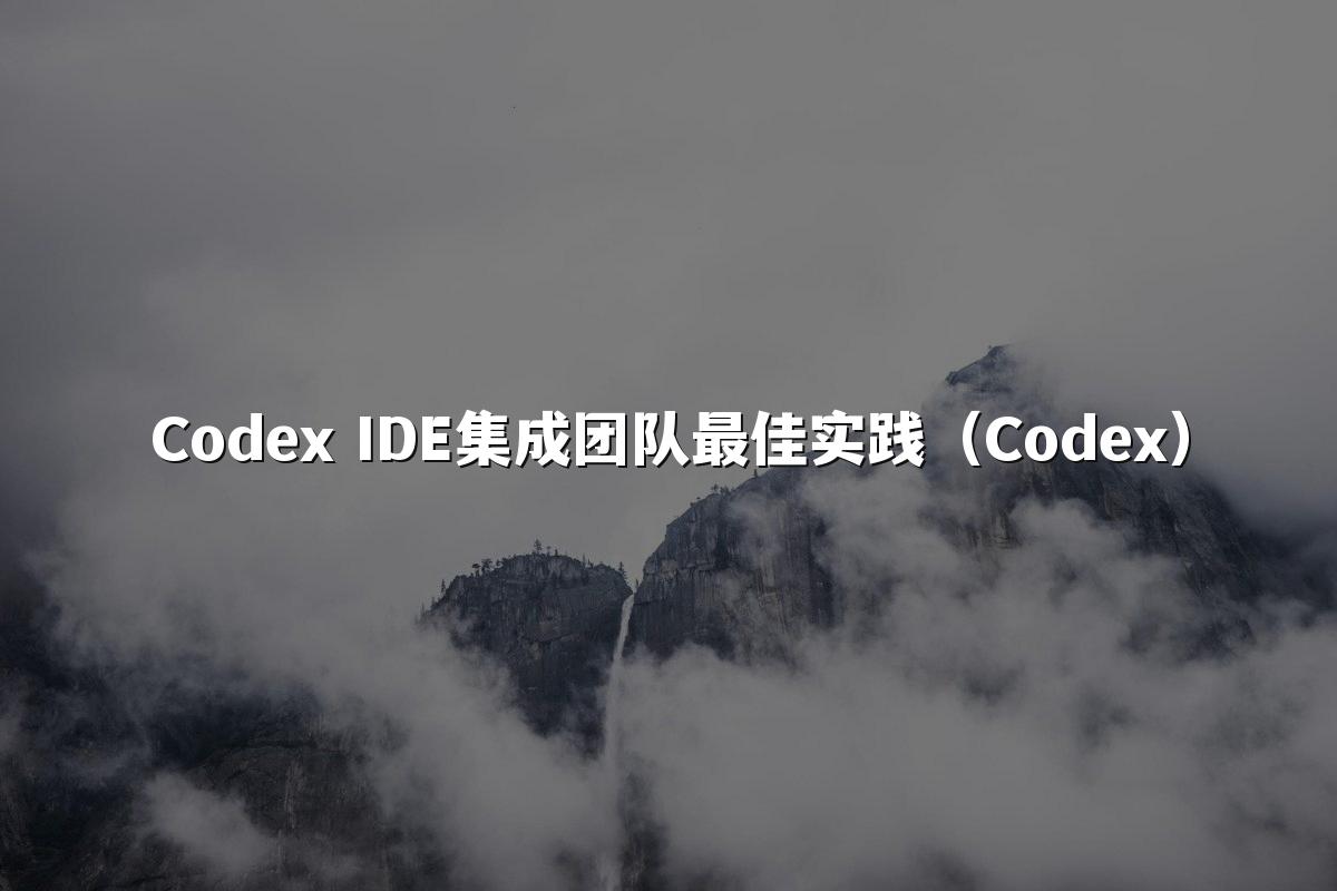 Codex IDE集成团队最佳实践（Codex）
