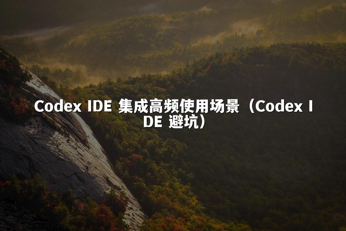 Codex IDE 集成高频使用场景(Codex IDE 避坑)