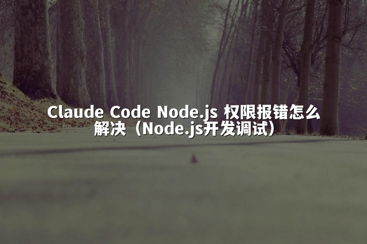 Claude Code Node.js 权限报错怎么解决（Node.js开发调试）