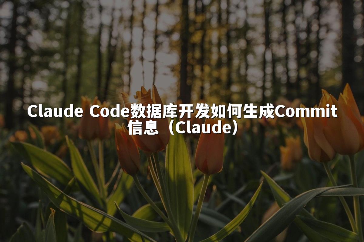 Claude Code数据库开发如何生成Commit信息（Claude）