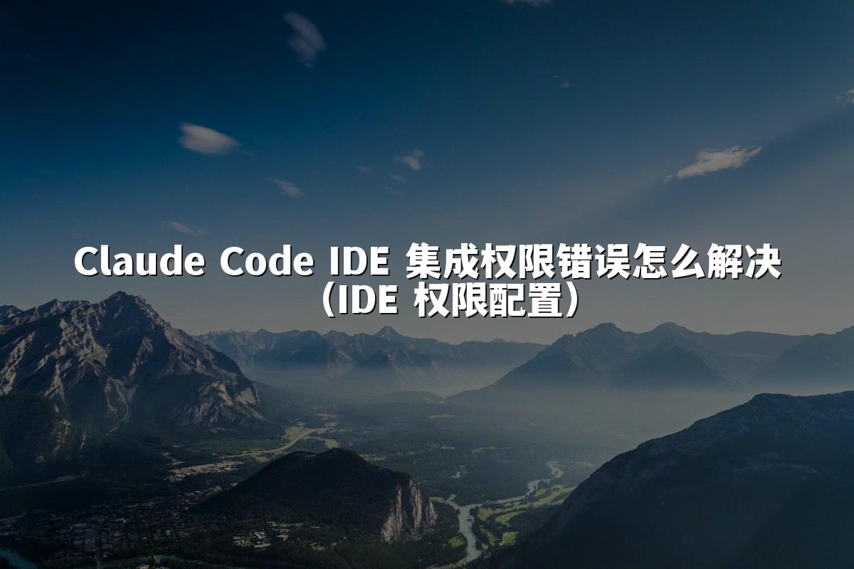 Claude Code IDE 集成权限错误怎么解决（IDE 权限配置）