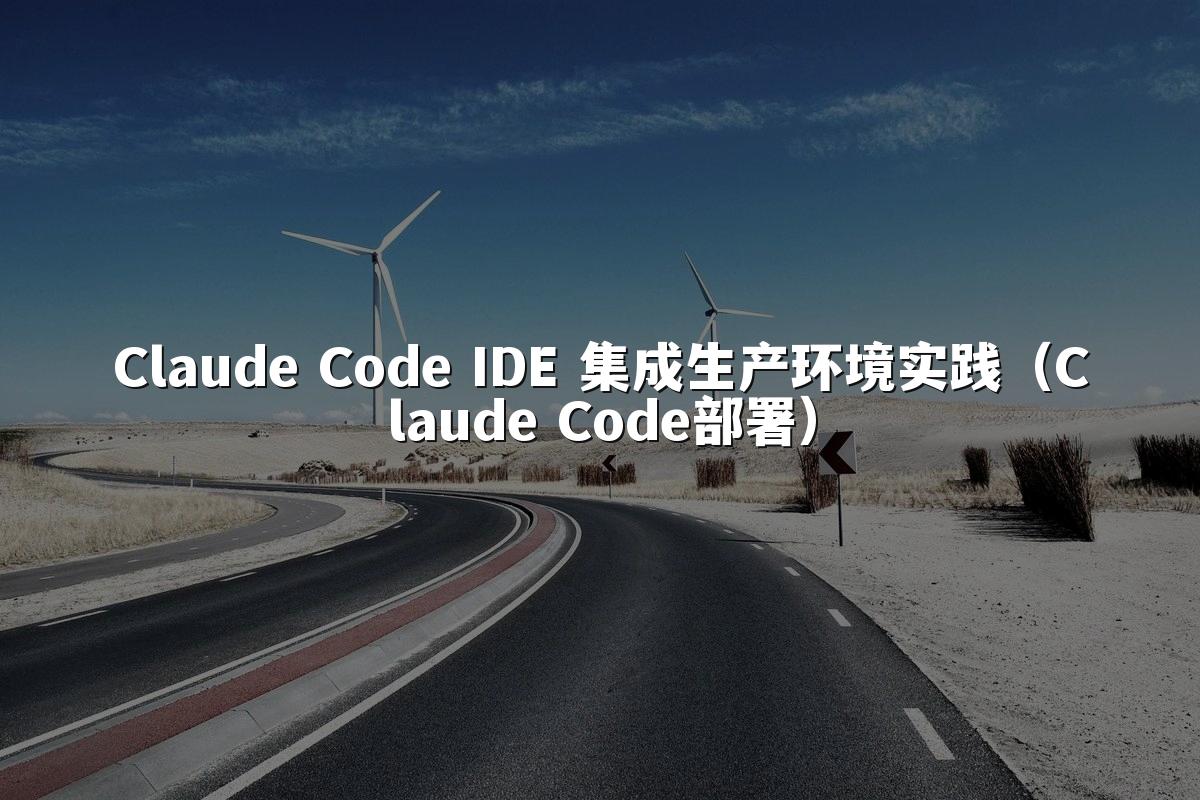 Claude Code IDE 集成生产环境实践（Claude Code部署）