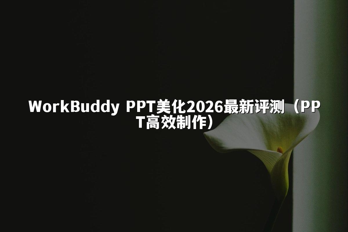 WorkBuddy PPT美化2026最新评测（PPT高效制作）