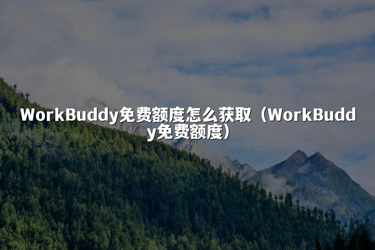 WorkBuddy免费额度怎么获取(WorkBuddy免费额度)